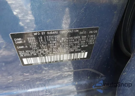 2021 Subaru Ascent Limited from USA, damaged, VIN 4S4WMALD2M3401536